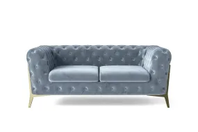 Vito 2 Seater Sofa Baby Blue Velvet