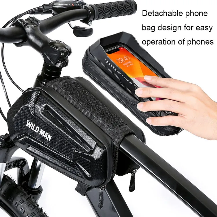 WILD MAN XT6 1.2L Mountain Bike EVA Hard Shell Waterproof Phone Touch Screen Top Tube Bag(Solar Pattern)