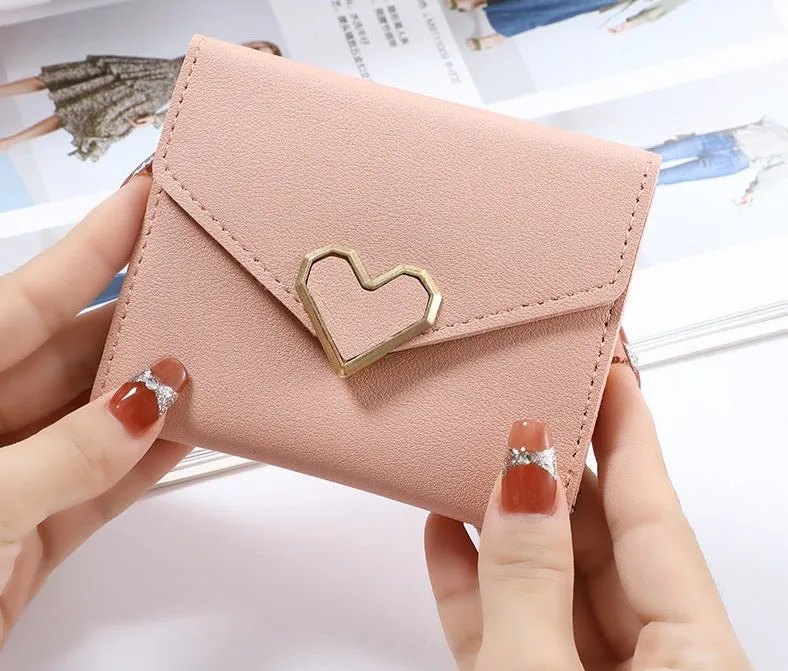 Women Luxury Love Heart Wallet For Ladies Girls Money Pocket Card Holder Wallets Purse Female Wallet Phone Clutch Bag