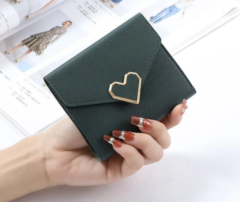 Women Luxury Love Heart Wallet For Ladies Girls Money Pocket Card Holder Wallets Purse Female Wallet Phone Clutch Bag