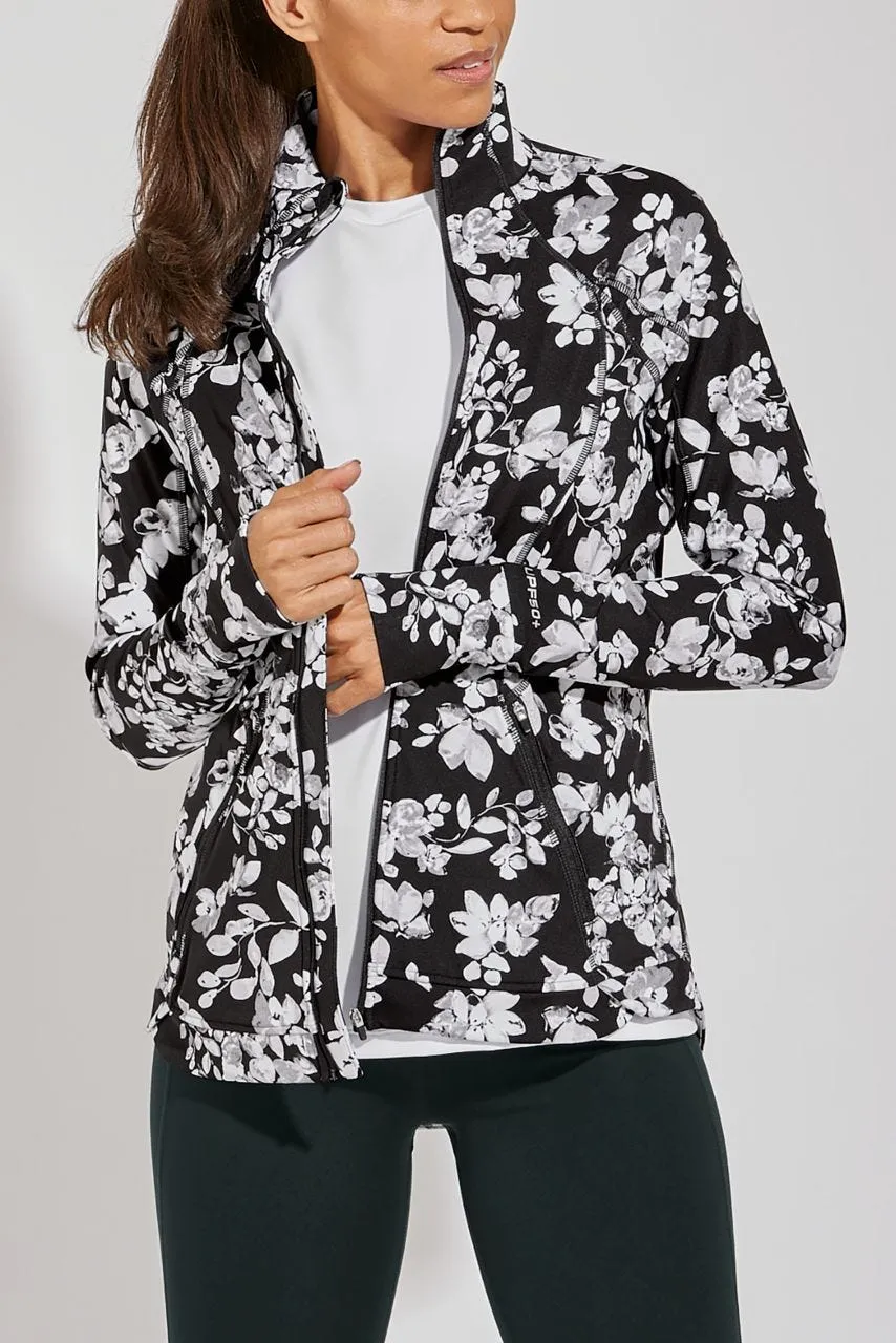 Women's Interval Jacket  |  Black Dynamic Floral