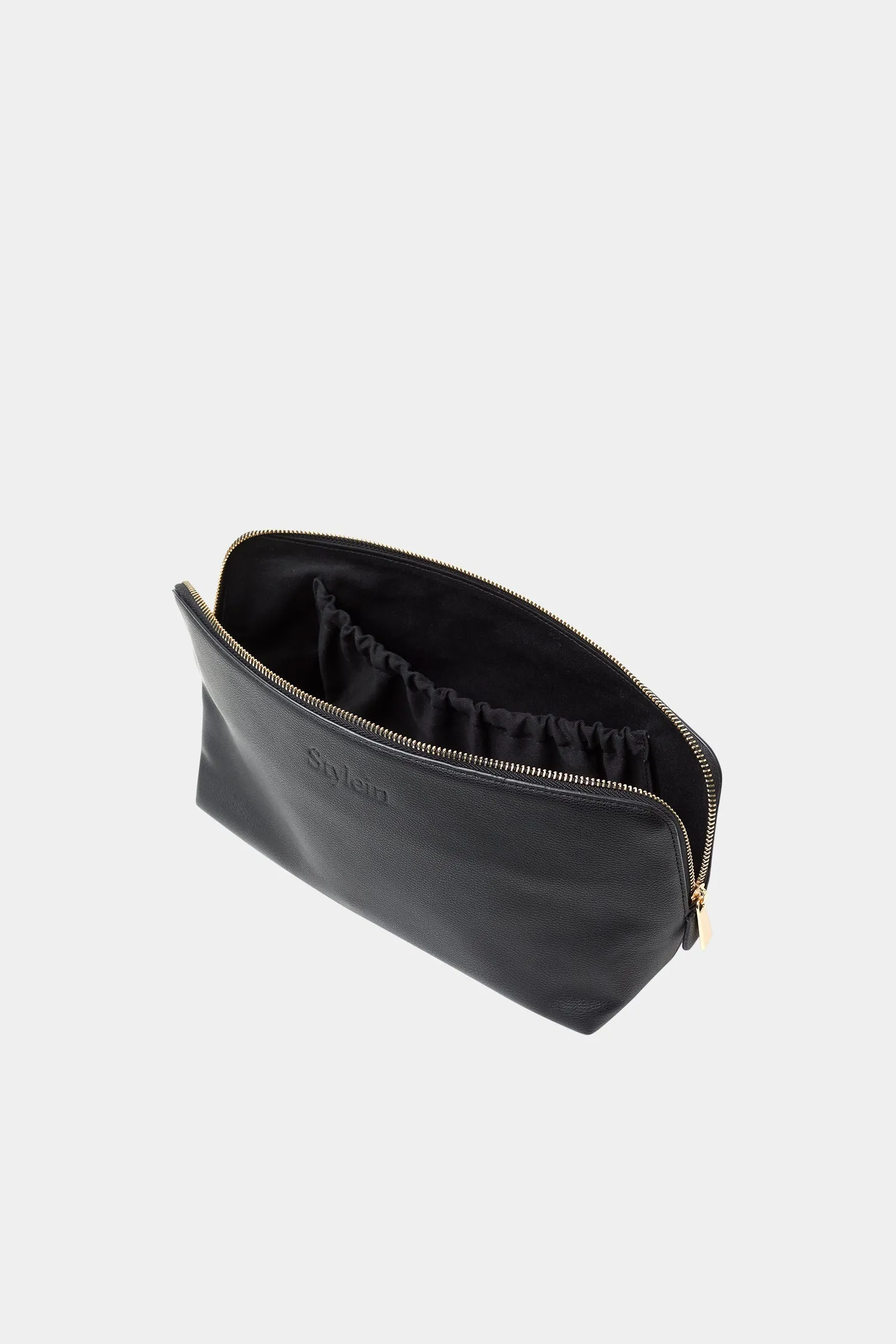 YANA WASH BAG - BLACK STRUCTURED