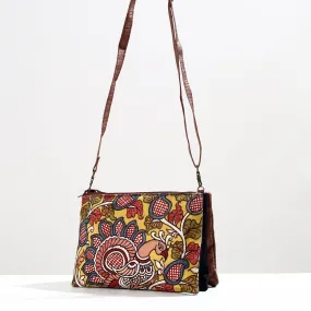 Yellow - Handpainted Kalamkari Natural Dyed Ghicha Silk Sling Bag