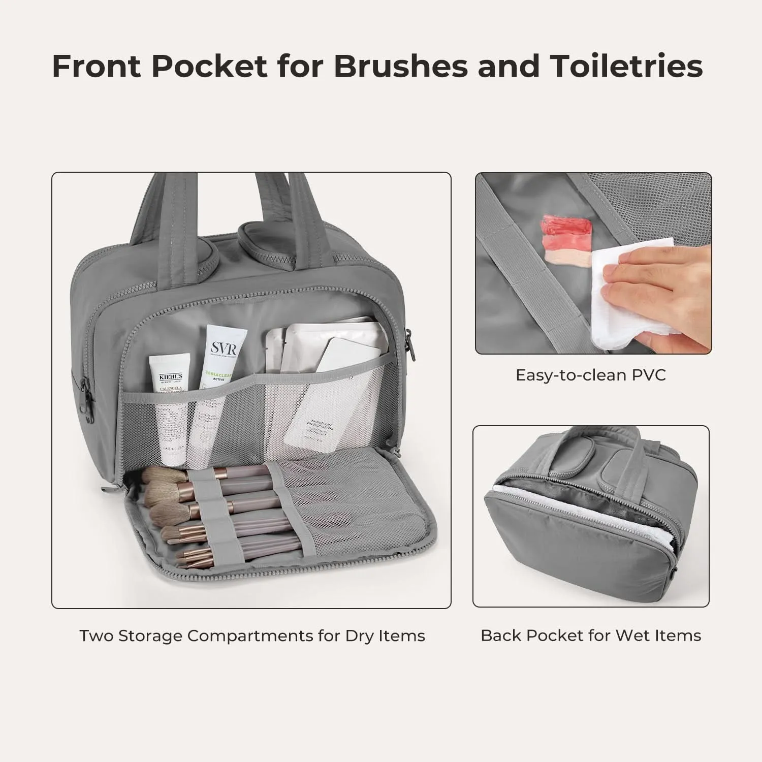 Zora Spacesaver 4-in-1 Puffy Multi-Functional Toiletry Bag